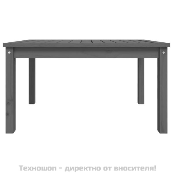 Градинска маса, сива, 82,5x50,5x45 см, борово дърво масив