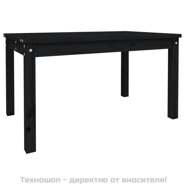 Градинска маса черна 82,5x50,5x45 см масивна борова дървесина