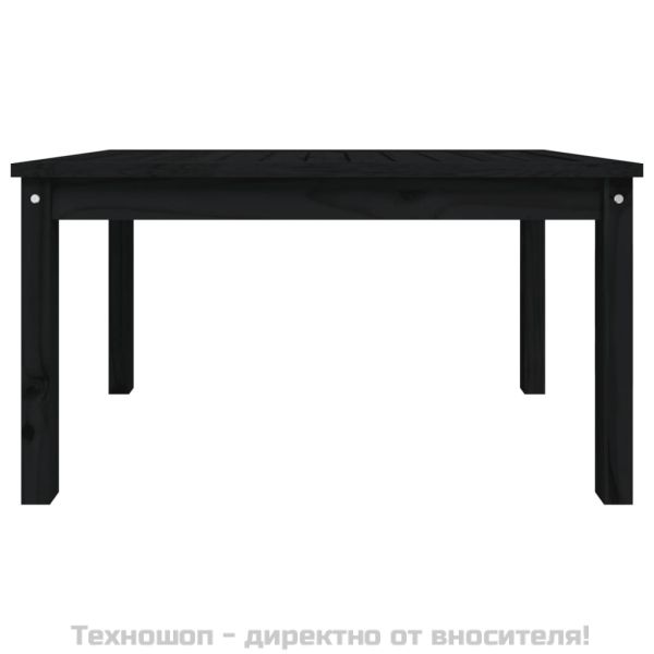 Градинска маса черна 82,5x50,5x45 см масивна борова дървесина