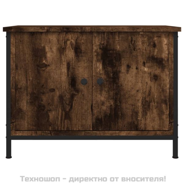 ТВ шкаф с врати, oпушен дъб, 60x35x45 см, инженерно дърво