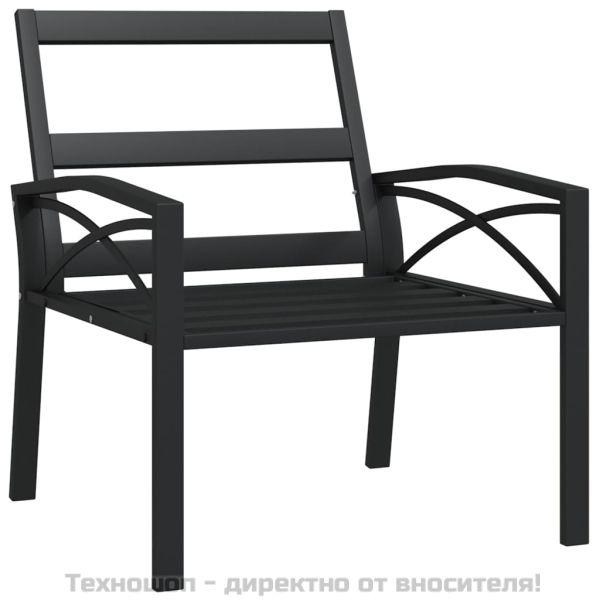 Градински стол със сиви възглавници 68x76x79 см стомана