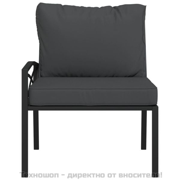 Градински столове със сиви възглавници 2 бр 62x75x79 см стомана