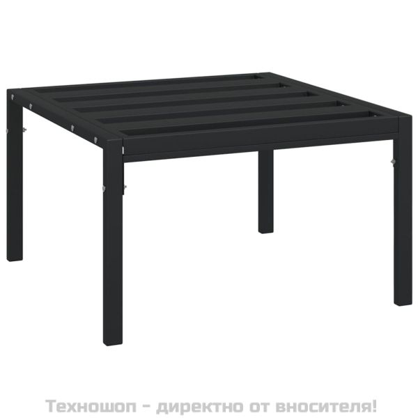 Градински табуретки сиви възглавници 2 бр 60x60x35 см стомана
