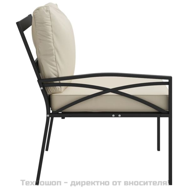 Градински столове с пясъчни възглавници 2 бр 62x75x79см стомана