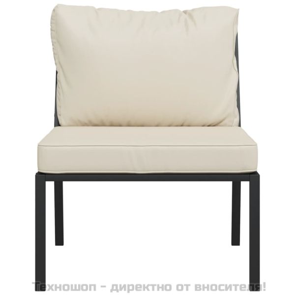 Градински столове с пясъчни възглавници 2 бр 60x74x79см стомана