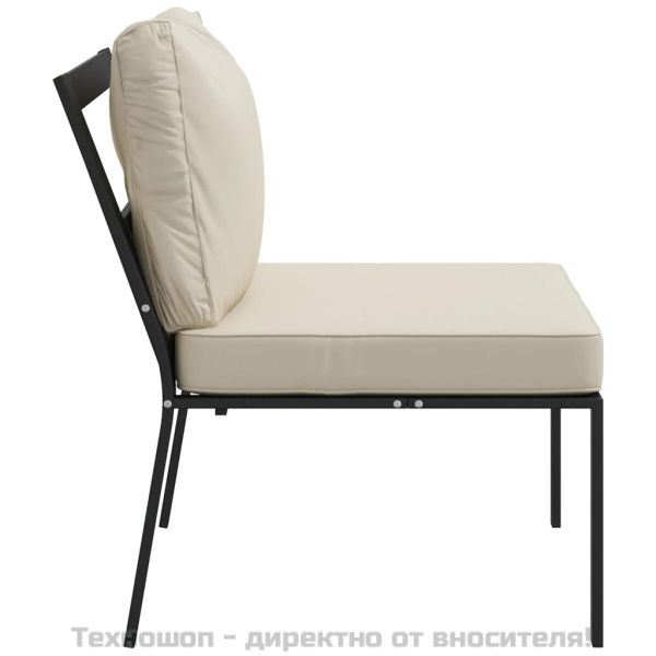 Градински столове с пясъчни възглавници 2 бр 60x74x79см стомана