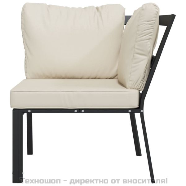 Градински стол с пясъчни възглавници, 76x76x79 см, стомана