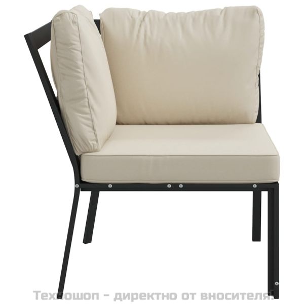 Градински стол с пясъчни възглавници, 76x76x79 см, стомана