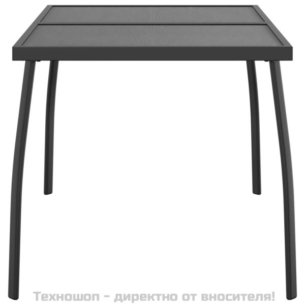 Градинска маса антрацит 110x80x72 cм стомана мрежа