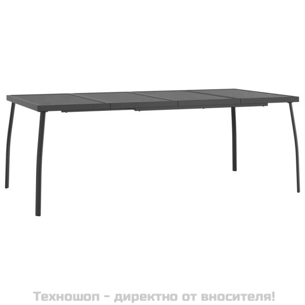 Градинска маса антрацит 200x100x72 cм стомана мрежа