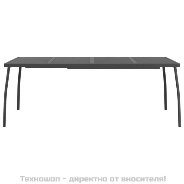 Градинска маса антрацит 200x100x72 cм стомана мрежа