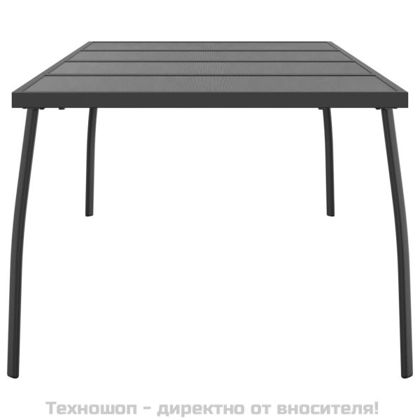 Градинска маса антрацит 200x100x72 cм стомана мрежа