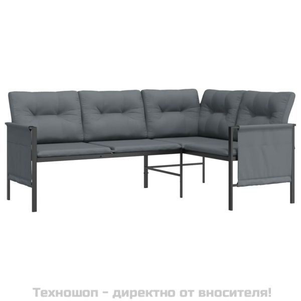 Градински лаундж комплект от 2 части, антрацит, стомана