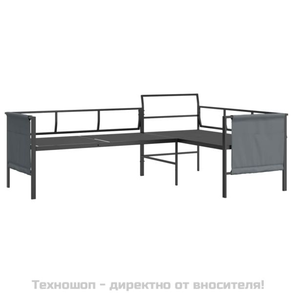 Градински лаундж комплект от 2 части, антрацит, стомана