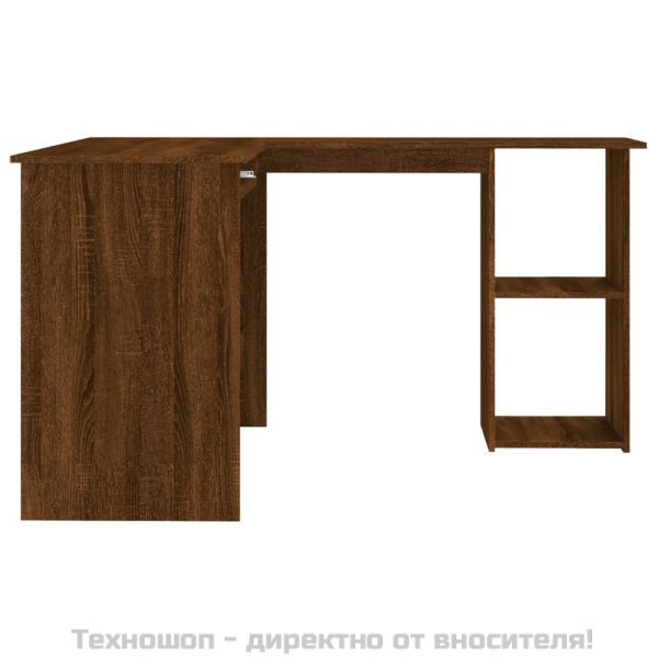Ъглово бюро, кафяв дъб, 120x140x75 см, инженерно дърво