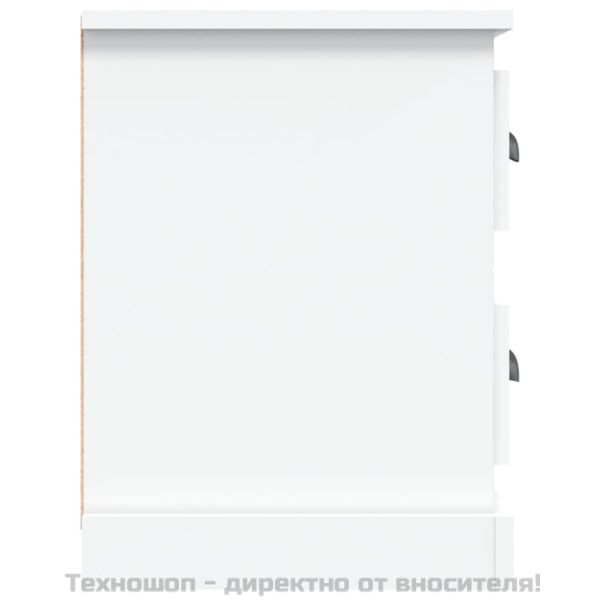 ТВ шкаф, бял, 102x35,5x47,5 см, инженерно дърво