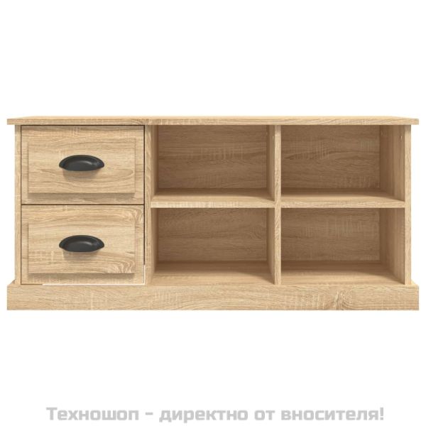 ТВ шкаф, бетонно сиво, 102x35,5x47,5 см, инженерно дърво