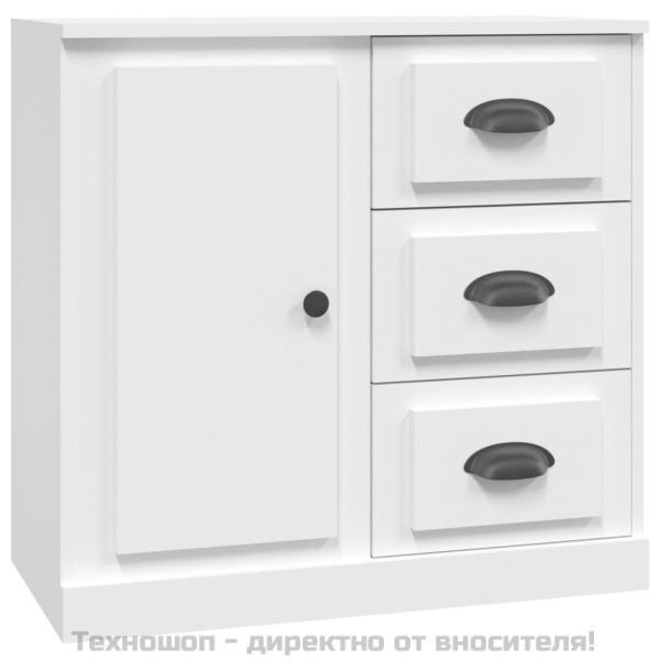 Сайдборд, бял, 70x35,5x67,5 см, инженерно дърво