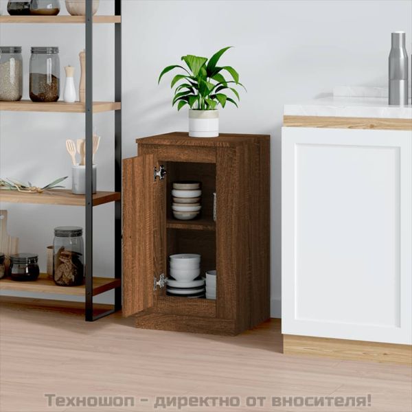 Сайдборд, кафяв дъб, 37,5x35,5x67,5 см, инженерно дърво