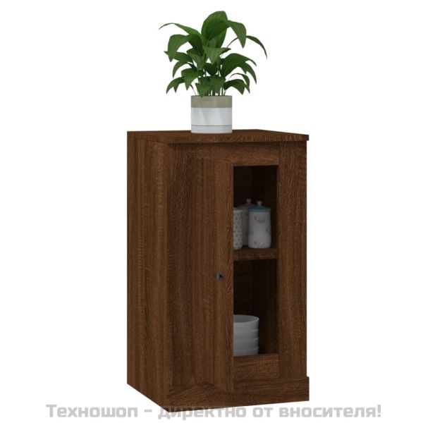 Сайдборд, кафяв дъб, 37,5x35,5x67,5 см, инженерно дърво