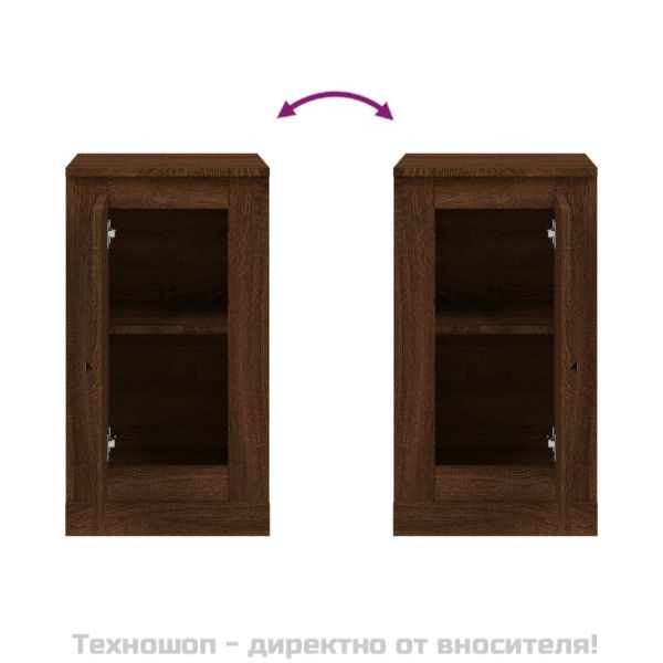 Сайдборд, 2бр, кафяв дъб, 37,5x35,5x67,5 см, инженерно дърво