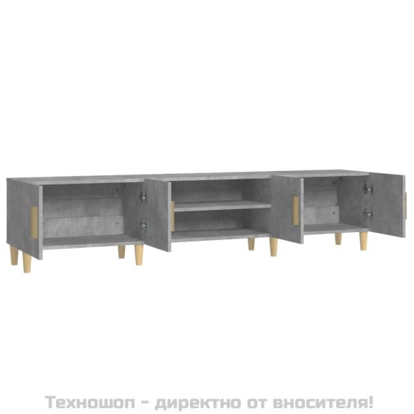 ТВ шкаф, бетонно сиво, 180x31,5x40 см, инженерно дърво