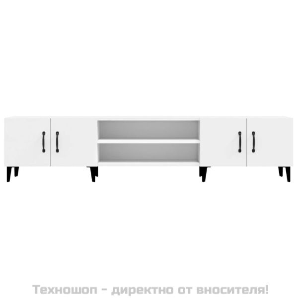 ТВ шкаф, бял, 180x31,5x40 см, инженерно дърво