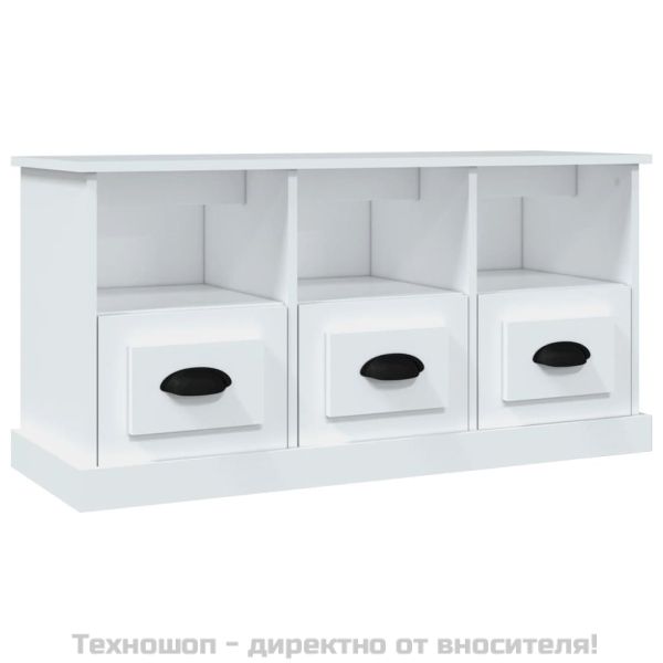 ТB шкаф, бял, 100x35x50 см, инженерно дърво