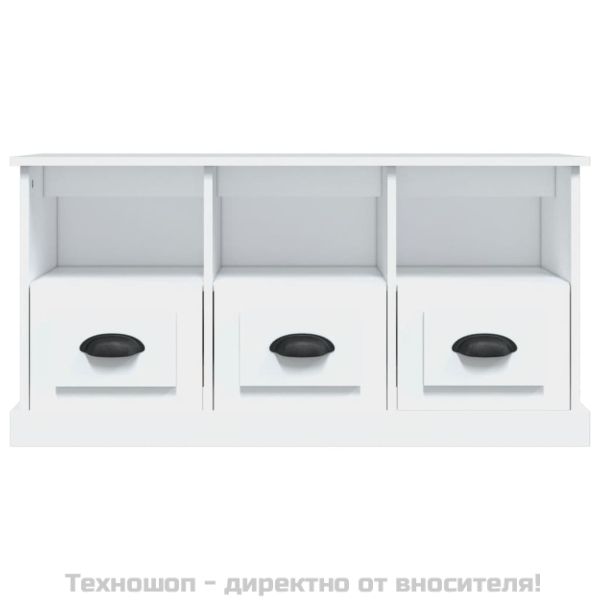 ТB шкаф, бял, 100x35x50 см, инженерно дърво