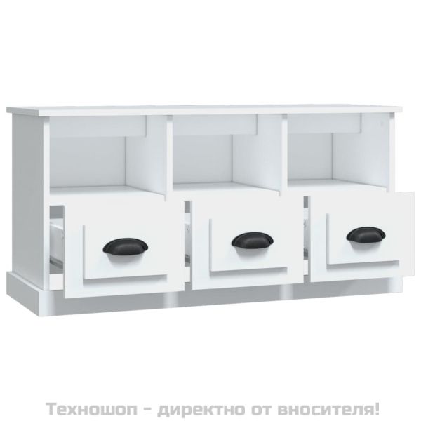 ТB шкаф, бял, 100x35x50 см, инженерно дърво