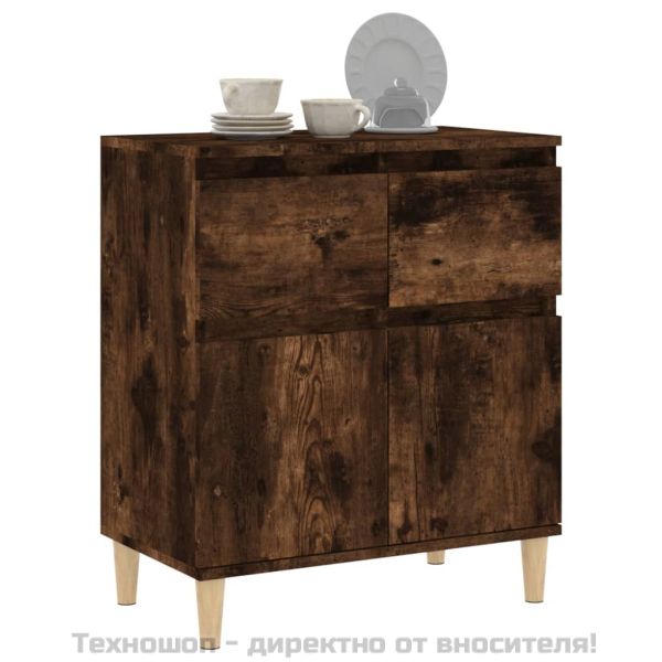 Сайдборд, опушен дъб, 60x35x70 см, инженерно дърво