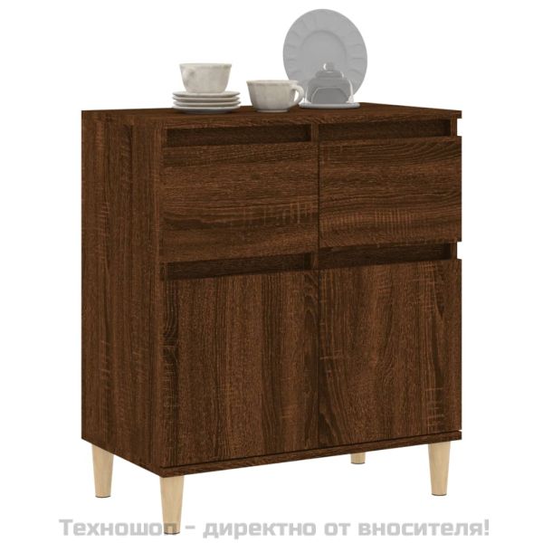 Сайдборд, Кафяв дъб, 60x35x70 см, инженерно дърво