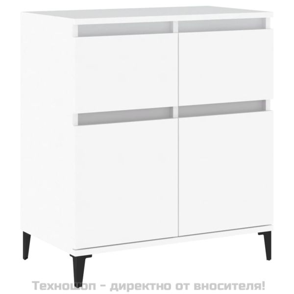 Сайдборд, бял, 60x35x70 см, инженерно дърво