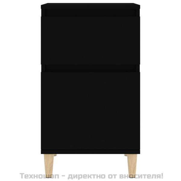 Нощно шкафче, черно, 40x35x70 см