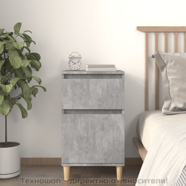 Нощно шкафче, бетонно сиво, 40x35x70 см