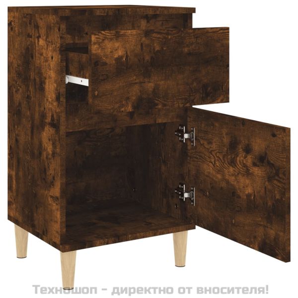Нощно шкафче, опушен дъб, 40x35x70 см