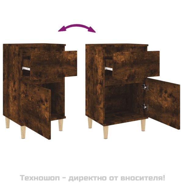 Нощни шкафчета, 2 бр, опушен дъб, 40x35x70 см