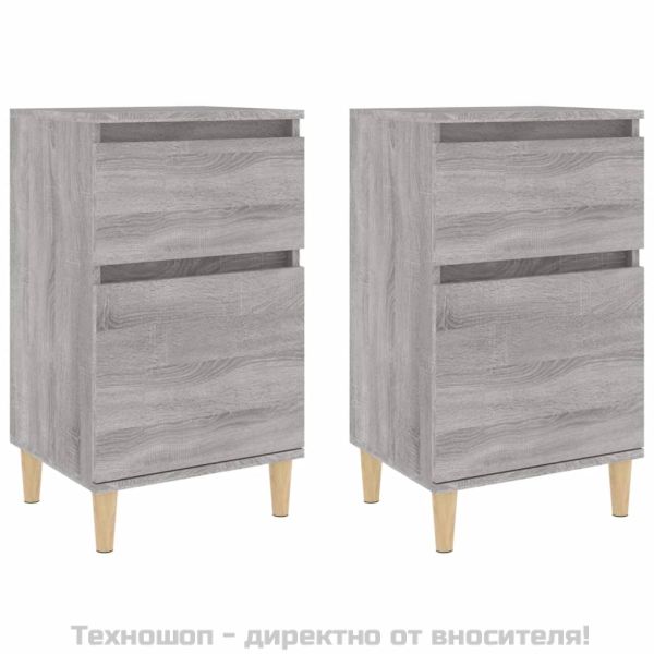 Нощни шкафчета, 2 бр, сив сонома, 40x35x70 см