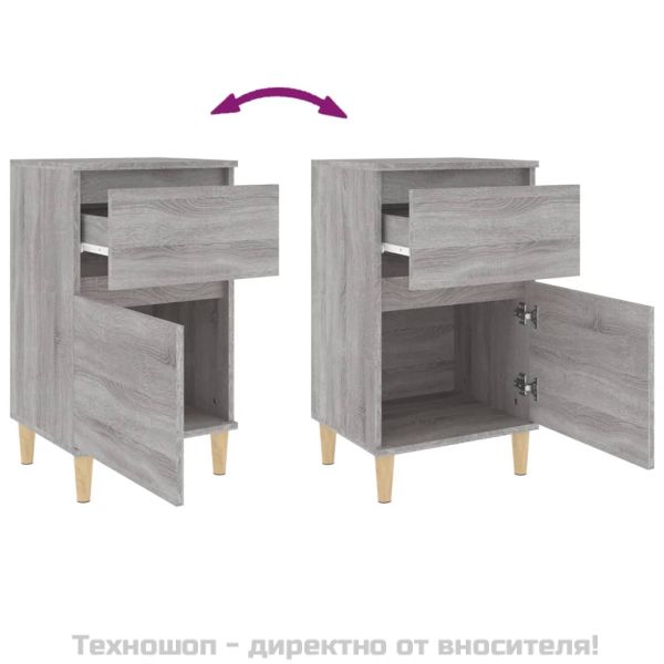 Нощни шкафчета, 2 бр, сив сонома, 40x35x70 см