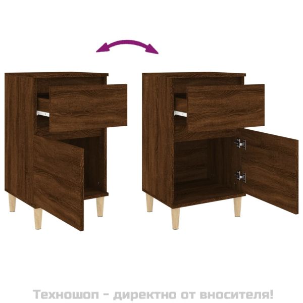 Нощни шкафчета, 2 бр, кафяв дъб, 40x35x70 см