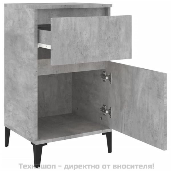Нощни шкафчета, 2 бр, бетонно сиво, 40x35x70 см