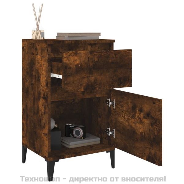 Нощни шкафчета, 2 бр, опушен дъб, 40x35x70 см