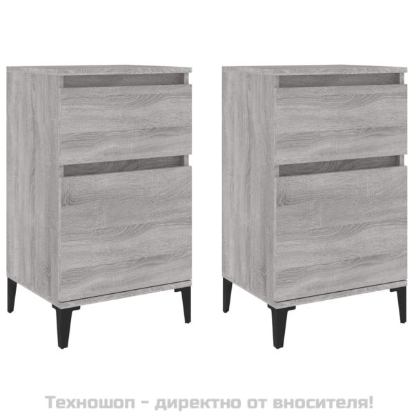 Нощни шкафчета, 2 бр, сив сонома, 40x35x70 см