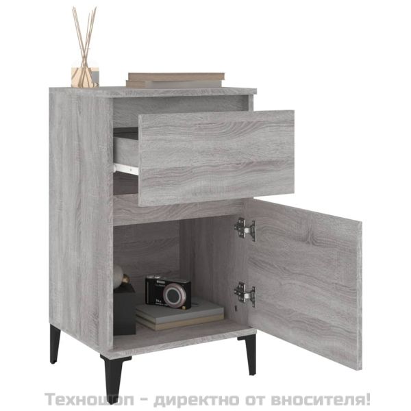 Нощни шкафчета, 2 бр, сив сонома, 40x35x70 см