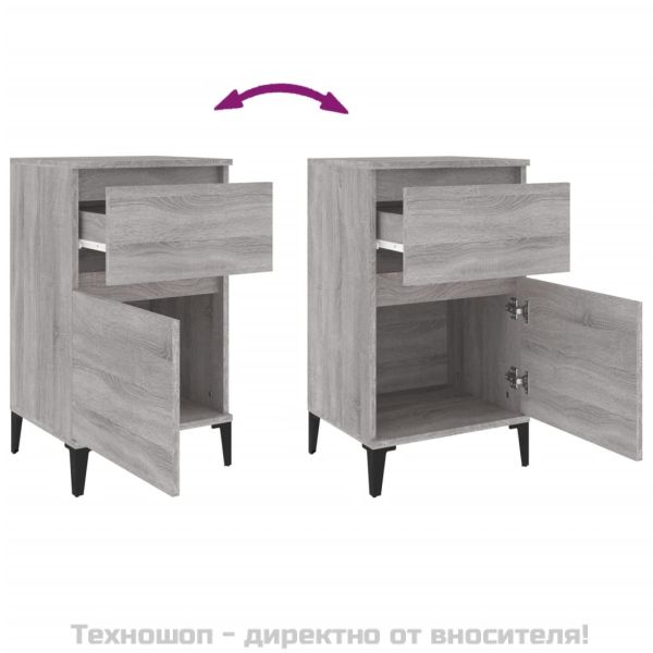 Нощни шкафчета, 2 бр, сив сонома, 40x35x70 см