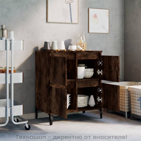 Сайдборд, опушен дъб, 60x35x70 см, инженерно дърво