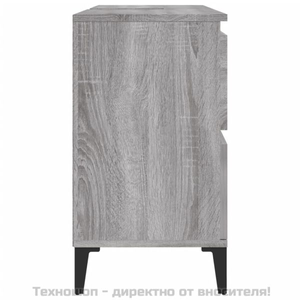 Шкаф за мивка, сив сонома, 80x33x60 см, инженерно дърво