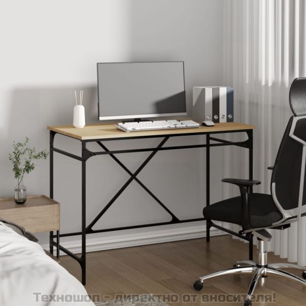 Бюро, дъб сонома, 100x50x75 см, инженерно дърво и желязо