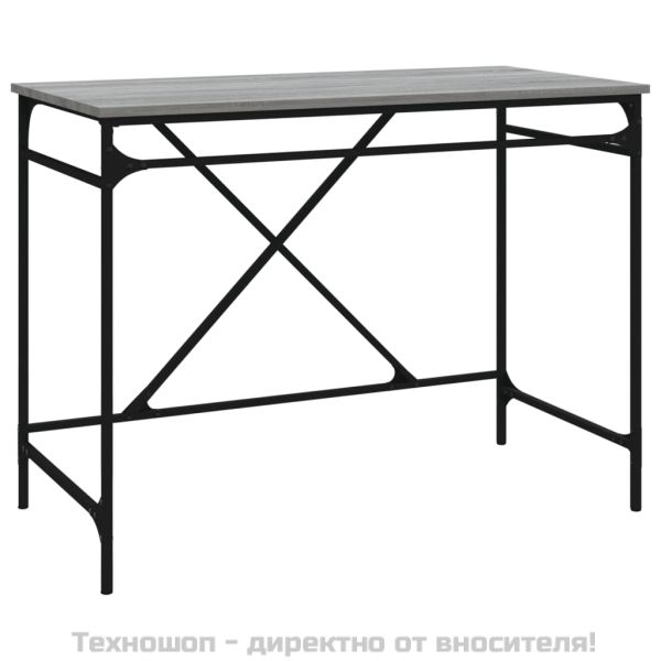 Бюро, сив сонома, 100x50x75 см, инженерно дърво и желязо