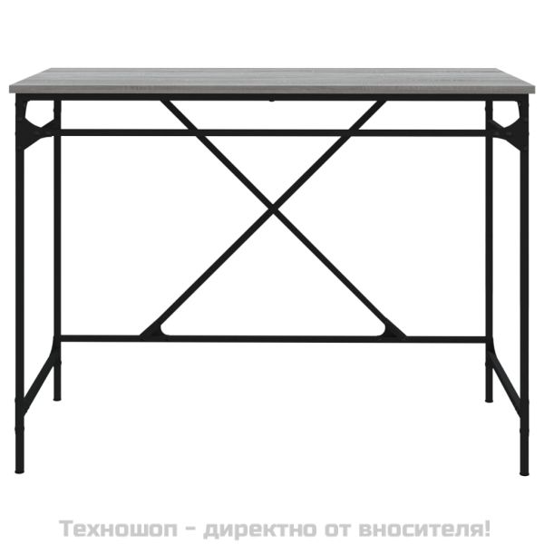 Бюро, сив сонома, 100x50x75 см, инженерно дърво и желязо